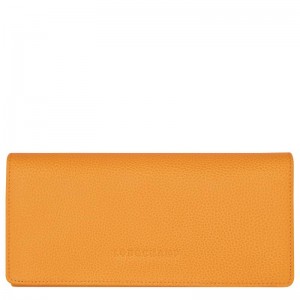 Longchamp Le Foulonné Continental Portefeuille Dames Abrikoos Oranje | 274109-EHP