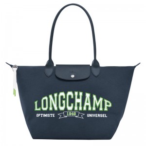 Longchamp Le Pliage Collecties L Tote Tassen Dames Donkerblauw | 381975-BPF