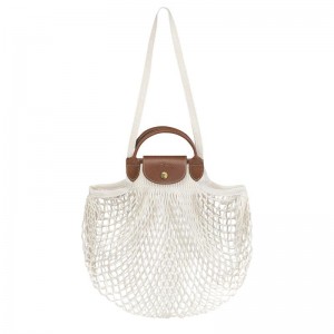 Longchamp Le Pliage Filet L Mesh Bag Dames Wit | 865431-XST