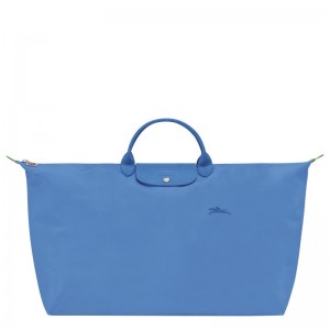 Longchamp Le Pliage Green M Reistas Dames Blauw | 219584-RKD