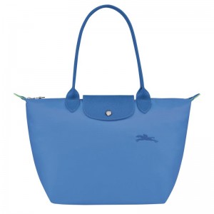 Longchamp Le Pliage Green M Tote Tassen Dames Blauw | 610937-NWL