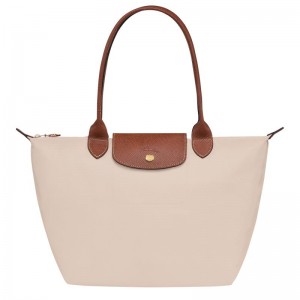 Longchamp Le Pliage Original M Tote Tassen Dames Wit | 192357-CLI