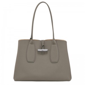 Longchamp Roseau L Tote Tassen Dames Grijs | 634021-OZA