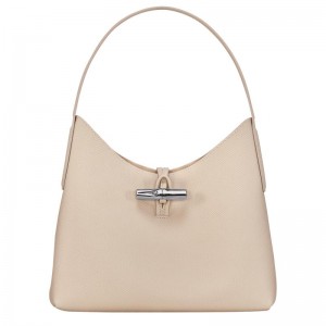 Longchamp Roseau M Hobo Tas Dames Wit | 893425-DTR