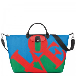 Longchamp x Robert Indiana Reistas Heren Red/Navy | 275860-QEO