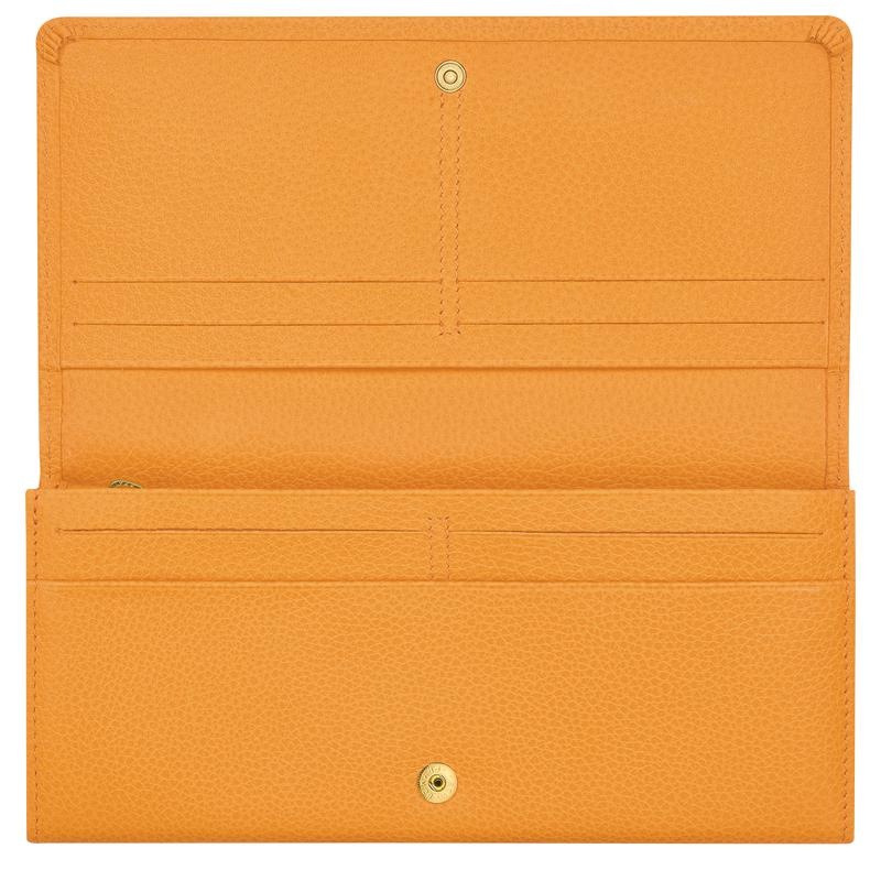 Longchamp Le Foulonné Continental Portefeuille Dames Abrikoos Oranje | 274109-EHP