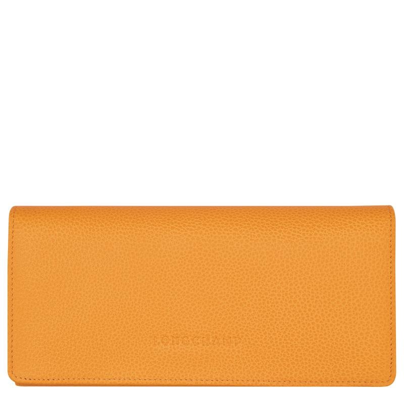 Longchamp Le Foulonné Continental Portefeuille Dames Abrikoos Oranje | 274109-EHP