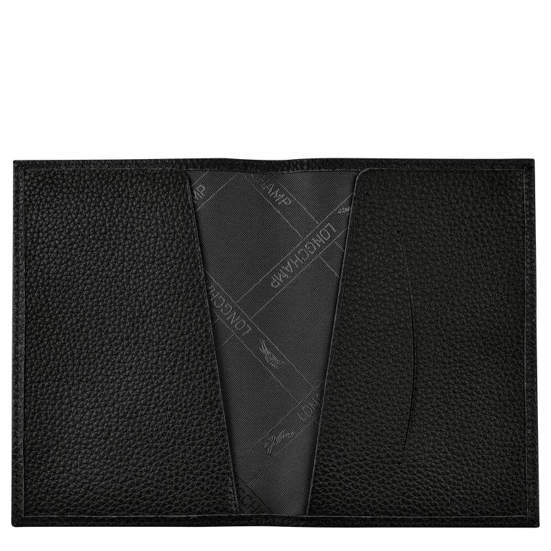 Longchamp Le Foulonné Passport cover Reistas Dames Zwart | 304685-KHM