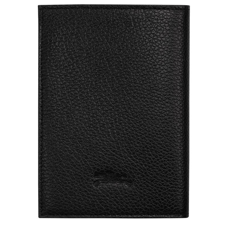 Longchamp Le Foulonné Passport cover Reistas Dames Zwart | 217638-TXS