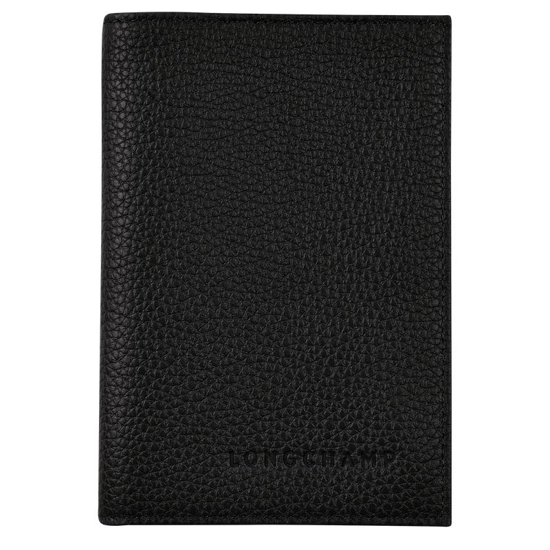 Longchamp Le Foulonné Passport cover Reistas Heren Zwart | 902714-OVH