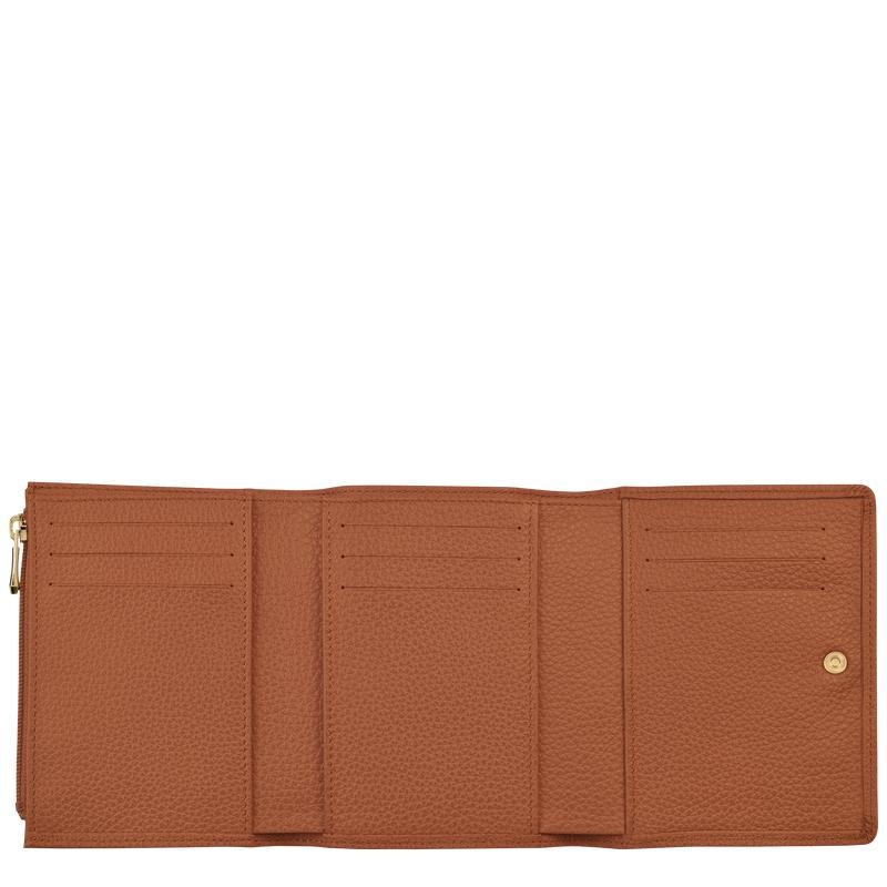 Longchamp Le Foulonné Portefeuille Dames Bruin | 529014-NHF