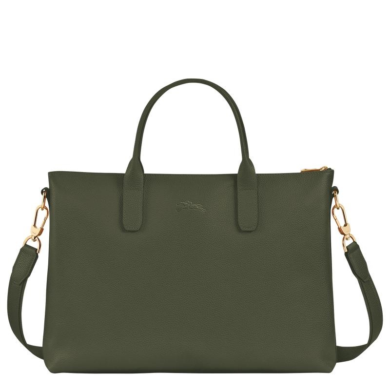 Longchamp Le Foulonné S Aktentas Dames Khaki | 076395-OHY