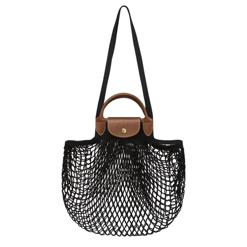 Longchamp Le Pliage Filet L Mesh Bag Dames Zwart | 324691-RHN