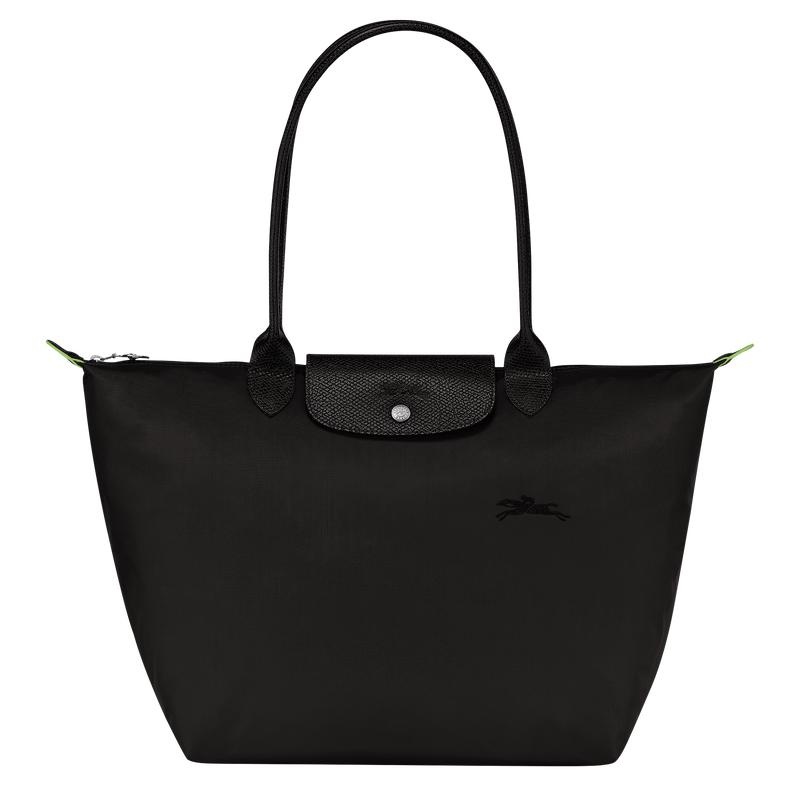 Longchamp Le Pliage Green L Tote Tassen Dames Zwart | 385124-HSL