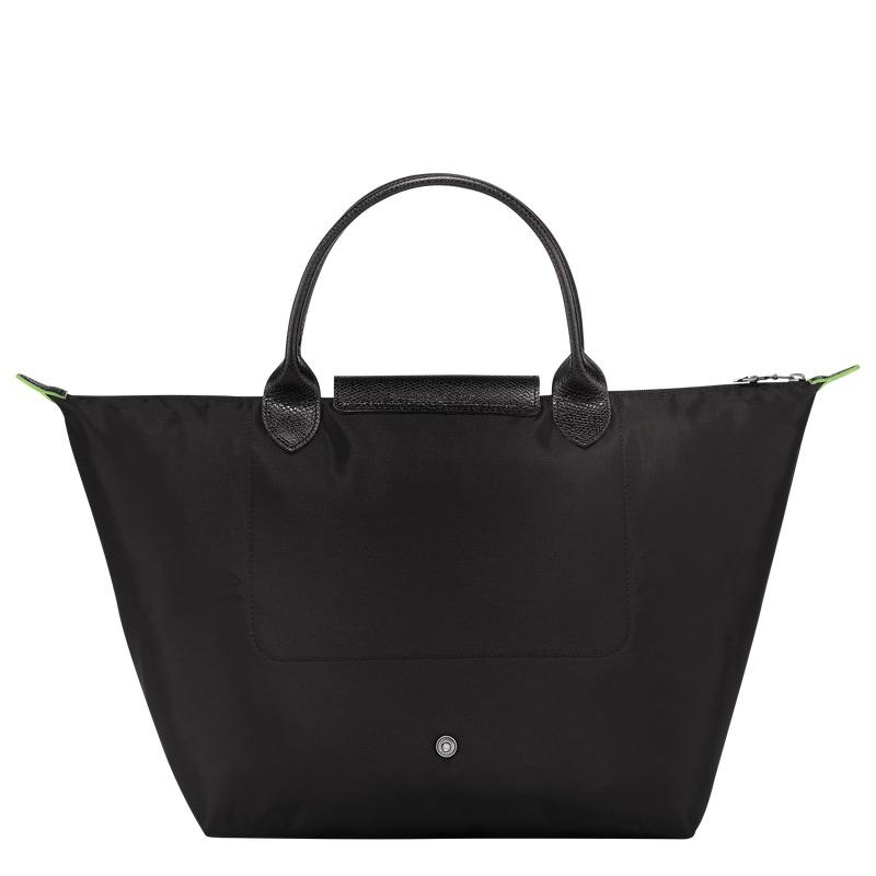 Longchamp Le Pliage Green M Handtas Dames Zwart | 754902-VAS