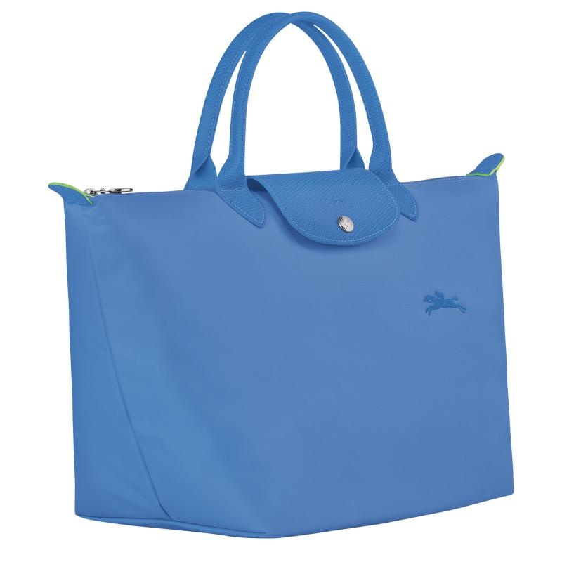 Longchamp Le Pliage Green M Handtas Dames Blauw | 625971-IKM