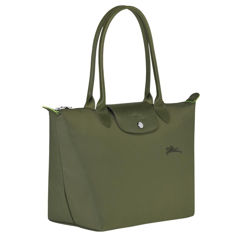 Longchamp Le Pliage Green M Tote Tassen Dames Groen | 576209-UIG