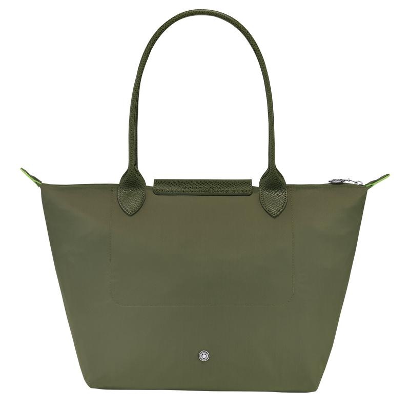 Longchamp Le Pliage Green M Tote Tassen Dames Groen | 576209-UIG