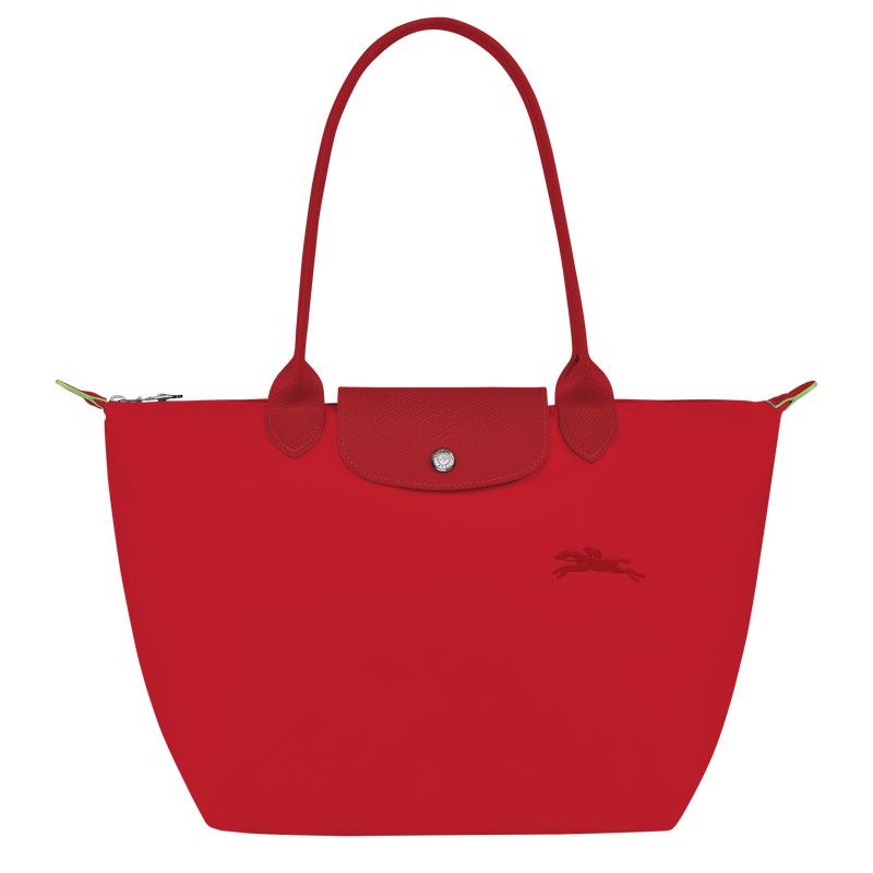 Longchamp Le Pliage Green M Tote Tassen Dames Rood | 852734-HJV