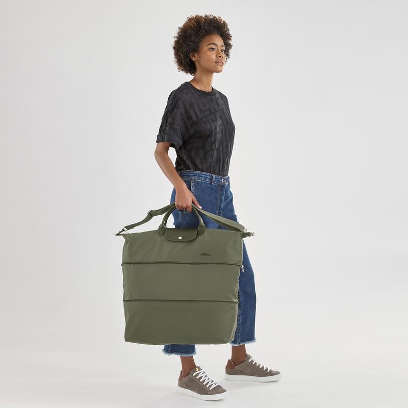 Longchamp Le Pliage Green expandable Reistas Heren Groen | 784019-CGO