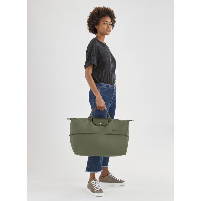 Longchamp Le Pliage Green expandable Reistas Heren Groen | 784019-CGO