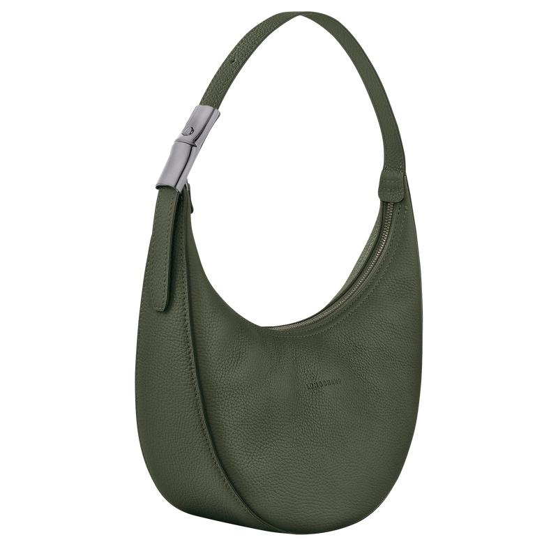 Longchamp Roseau Essential M Hobo Tas Dames Khaki | 279148-UJC