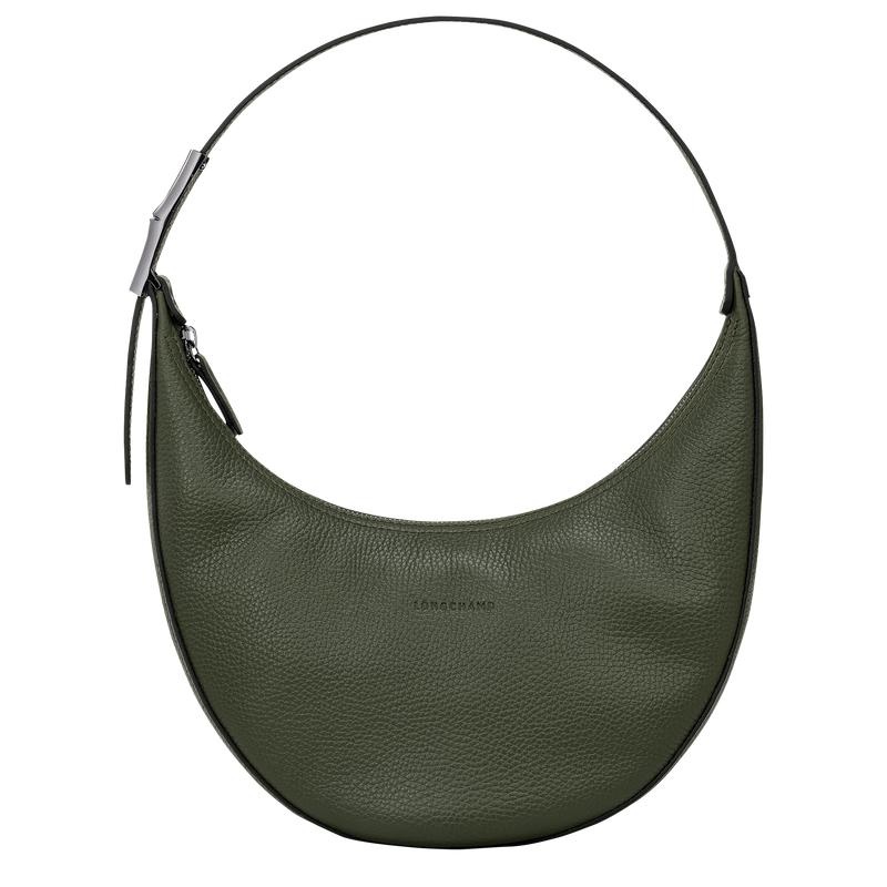 Longchamp Roseau Essential M Hobo Tas Dames Khaki | 279148-UJC