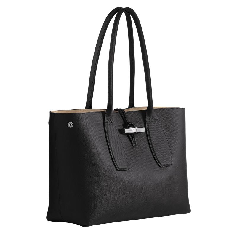 Longchamp Roseau L Tote Tassen Dames Zwart | 071894-QOE