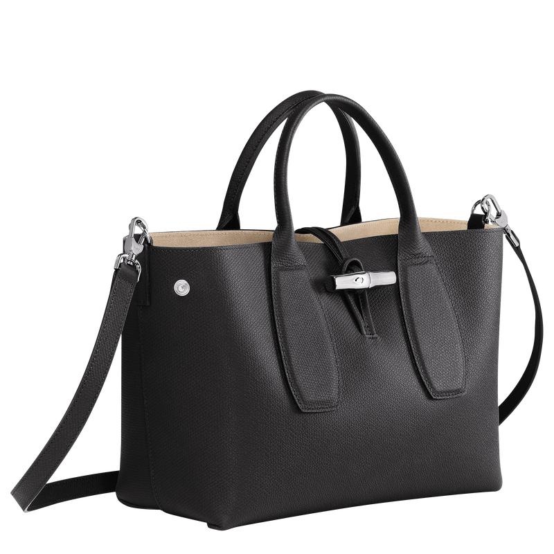 Longchamp Roseau M Handtas Dames Zwart | 238795-LDZ