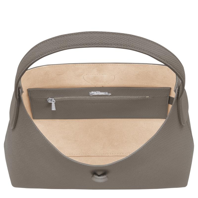 Longchamp Roseau M Hobo Tas Dames Grijs | 083972-XQY