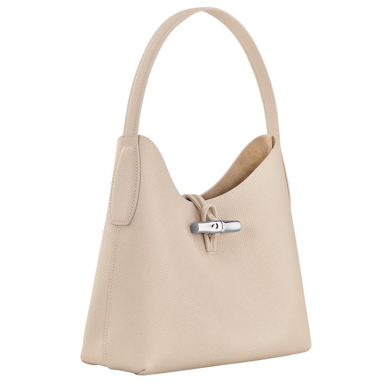 Longchamp Roseau M Hobo Tas Dames Wit | 893425-DTR