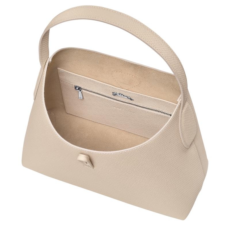 Longchamp Roseau M Hobo Tas Dames Wit | 893425-DTR