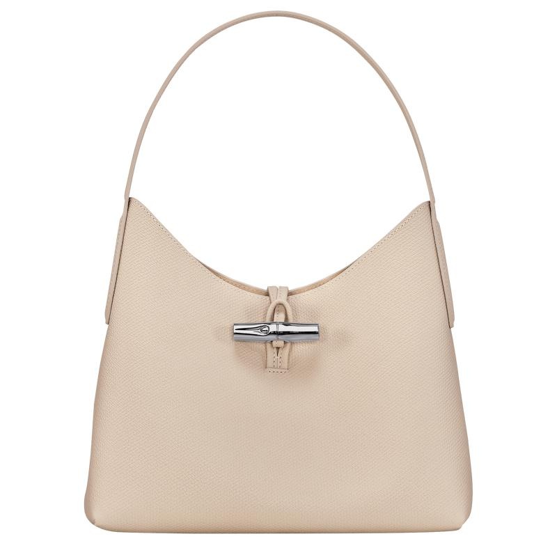 Longchamp Roseau M Hobo Tas Dames Wit | 893425-DTR