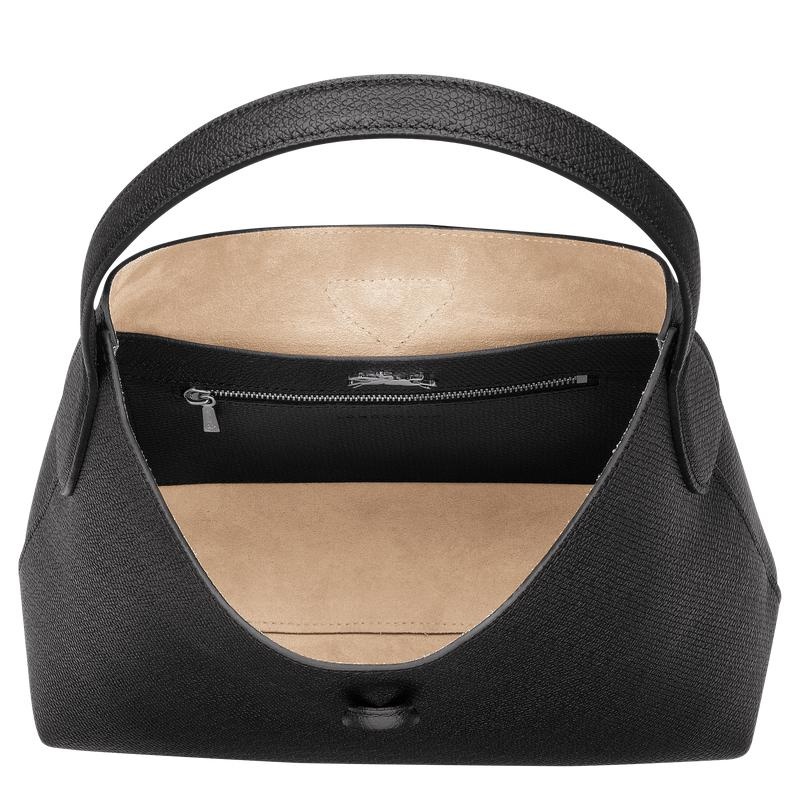 Longchamp Roseau M Hobo Tas Dames Zwart | 438679-FXZ