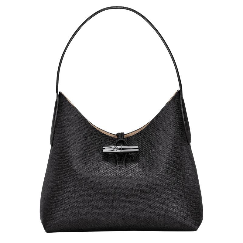 Longchamp Roseau M Hobo Tas Dames Zwart | 438679-FXZ