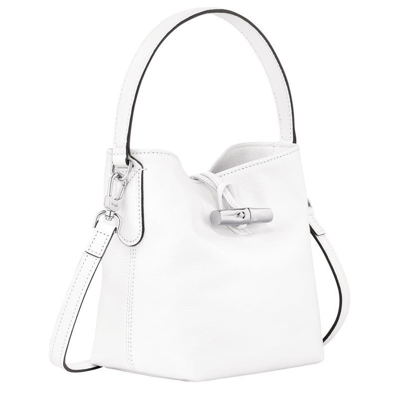 Longchamp Roseau XS Buckettas Dames Wit | 245806-BDS