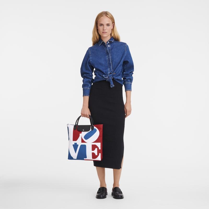 Longchamp x Robert Indiana L Handtas Dames Wit | 483962-XOV