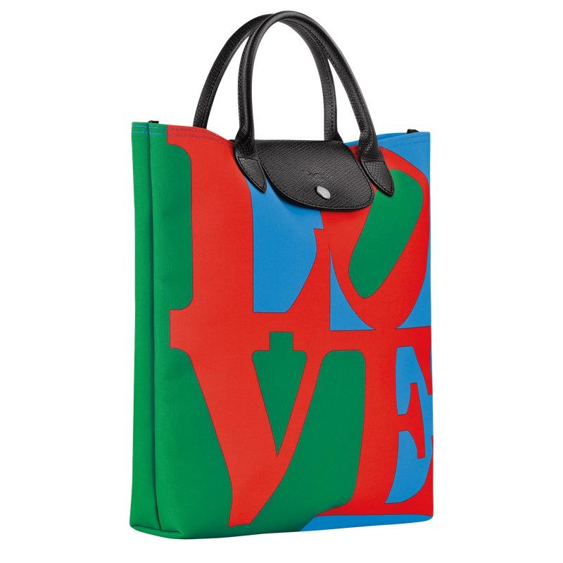 Longchamp x Robert Indiana L Handtas Heren Red/Navy | 795083-HUO