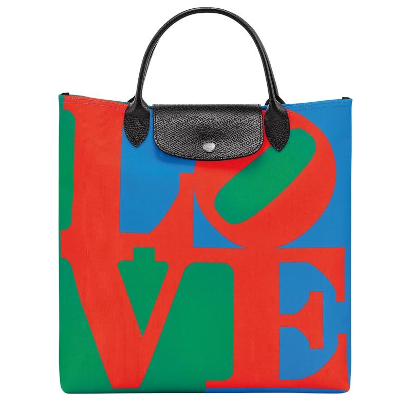 Longchamp x Robert Indiana L Handtas Heren Red/Navy | 795083-HUO