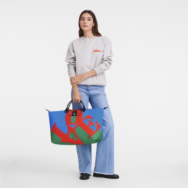 Longchamp x Robert Indiana Reistas Heren Red/Navy | 275860-QEO